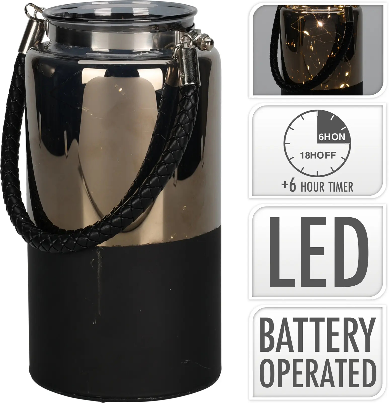 Χριστουγεννιάτικο Διακοσμητικό Κηροπήγιο με LED Φωτισμό 20 x 10cm - Μαύρο Χριστουγεννιάτικο Διακοσμητικό Κηροπήγιο με LED Φωτισμό 20 x 10cm - Μαύρο