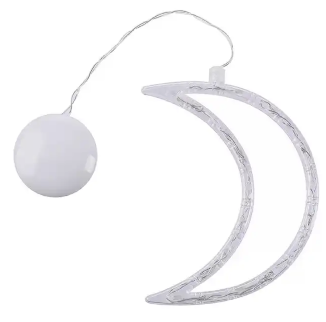 Χριστουγεννιάτικο Διακοσμητικό Μισοφέγγαρο Μπαταρίας με Βεντούζα και 10 LED σε Θερμό Φως 18.5x12x1εκ Χριστουγεννιάτικο Διακοσμητικό Μισοφέγγαρο Μπαταρίας με Βεντούζα και 10 LED σε Θερμό Φως 18.5x12x1εκ