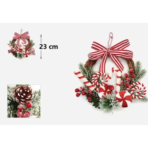 Χριστουγεννιάτικο Διακοσμητικό Στεφάνι Στολισμένο 23cm Χριστουγεννιάτικο Διακοσμητικό Στεφάνι Στολισμένο 23cm
