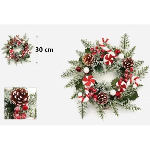 Χριστουγεννιάτικο Διακοσμητικό Στεφάνι Στολισμένο 30cm Χριστουγεννιάτικο Διακοσμητικό Στεφάνι Στολισμένο 30cm
