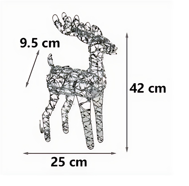 Χριστουγεννιάτικο Διακοσμητικό τάρανδος με 25 LED 42 x 25 x 9.5cm Χριστουγεννιάτικο Διακοσμητικό τάρανδος με 25 LED 42 x 25 x 9.5cm
