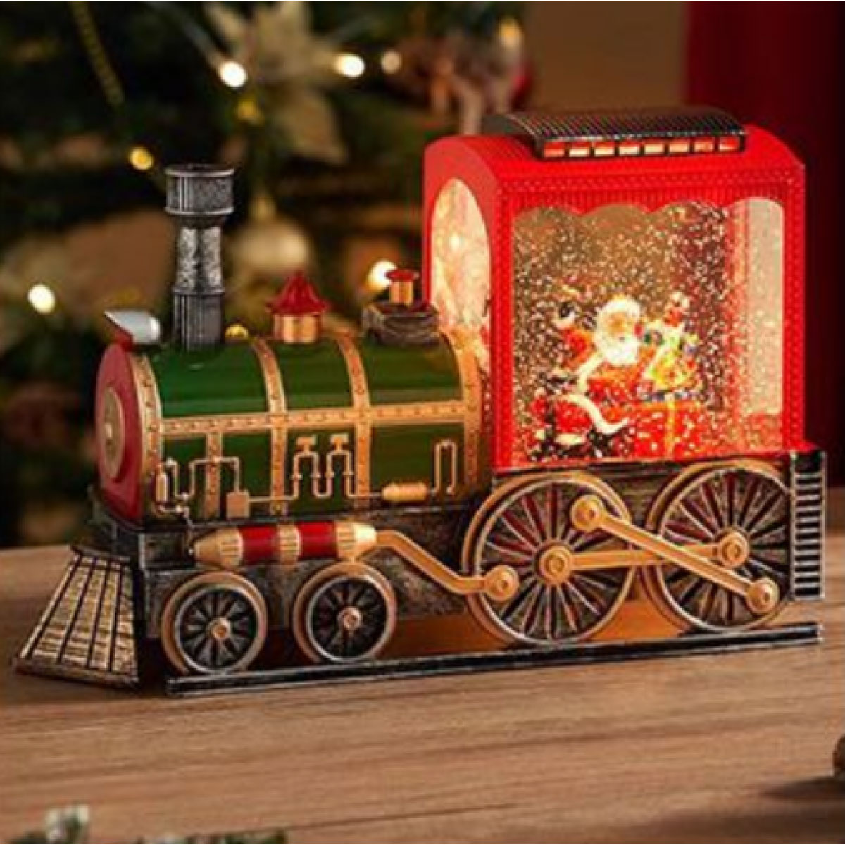 Χριστουγεννιάτικο Διακοσμητικό Τρενάκι με Φωτισμό LED και Εφέ Χιονόπτωσης 18cm Χριστουγεννιάτικο Διακοσμητικό Τρενάκι με Φωτισμό LED και Εφέ Χιονόπτωσης 18cm