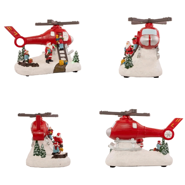 Χριστουγεννιάτικο Επιτραπέζιο Διακοσμητικό Ελικόπτερο-Άγιο Βασίλη με Φωτισμό LED Χριστουγεννιάτικο Επιτραπέζιο Διακοσμητικό Ελικόπτερο-Άγιο Βασίλη με Φωτισμό LED