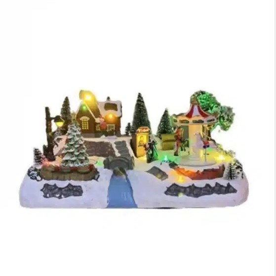 Χριστουγεννιάτικο Φωτιζόμενο Διακοσμητικό Χωριό Μπαταρίας Και Usb με Μουσική & Κίνηση RGB Χριστουγεννιάτικο Φωτιζόμενο Διακοσμητικό Χωριό Μπαταρίας Και Usb με Μουσική & Κίνηση RGB