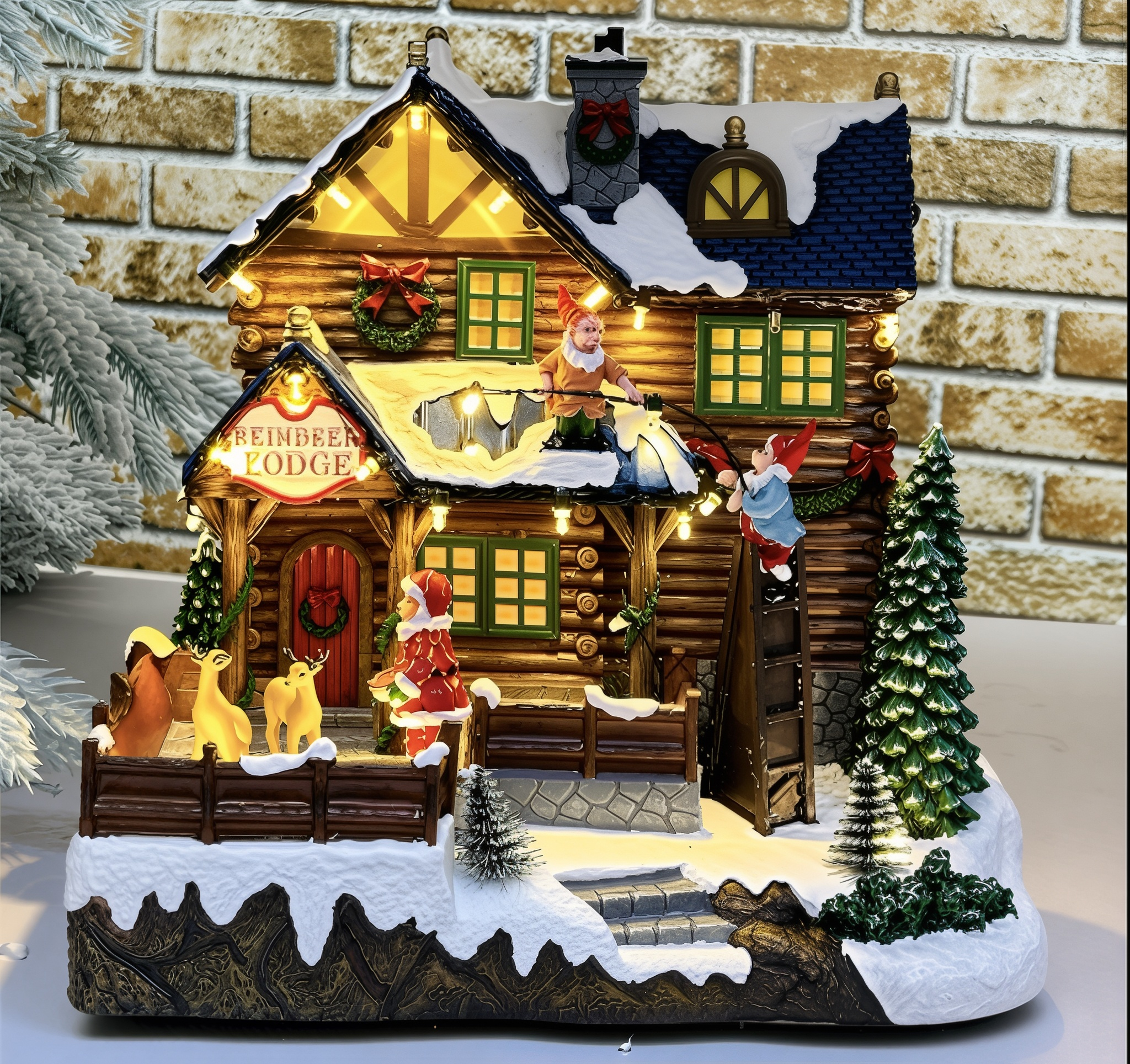 Χριστουγεννιάτικο Φωτιζόμενο Σπιτάκι με Ταράνδους, Άγιο Βασίλη & Νάνους Χριστουγεννιάτικο Φωτιζόμενο Σπιτάκι με Ταράνδους, Άγιο Βασίλη & Νάνους