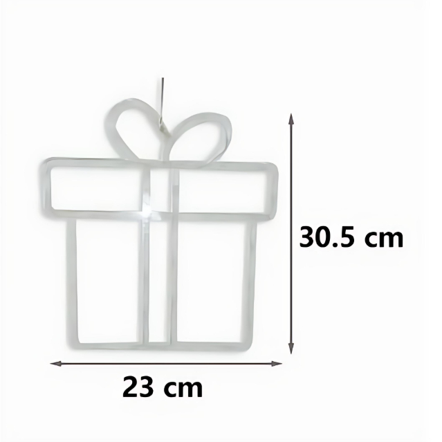 Χριστουγεννιάτικο Φωτιζόμενο Στολίδι σε Σχήμα Δώρο με 45 LED RGB 30.5 x 23 cm Χριστουγεννιάτικο Φωτιζόμενο Στολίδι σε Σχήμα Δώρο με 45 LED RGB 30.5 x 23 cm