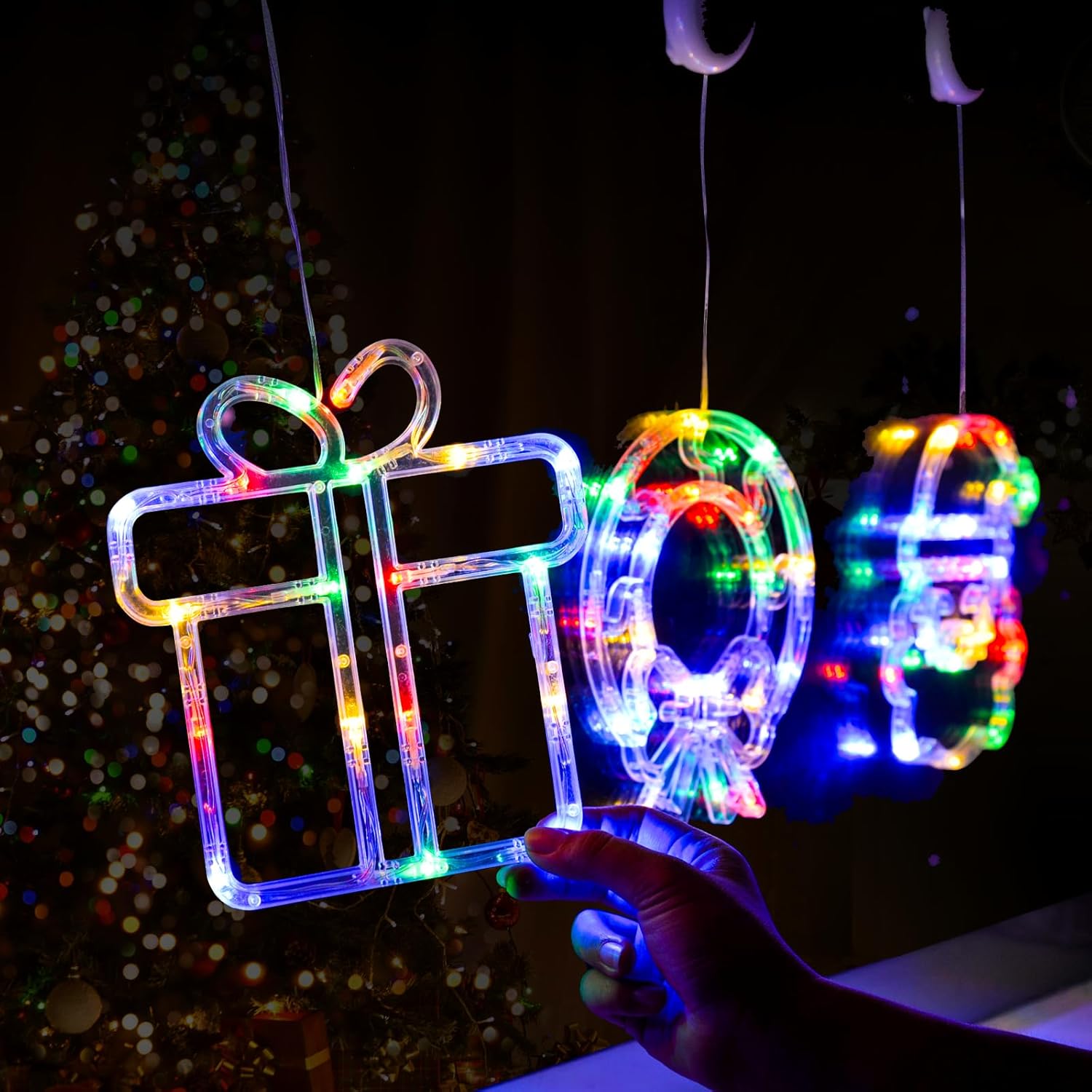 Χριστουγεννιάτικο Φωτιζόμενο Στολίδι σε Σχήμα Δώρο με 45 LED RGB 30.5 x 23 cm Χριστουγεννιάτικο Φωτιζόμενο Στολίδι σε Σχήμα Δώρο με 45 LED RGB 30.5 x 23 cm