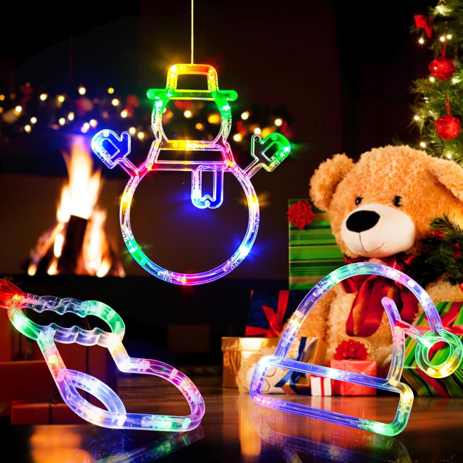 Χριστουγεννιάτικο Φωτιζόμενο Στολίδι σε Σχήμα Χιονάνθρωπος με 41 LED RGB 27 x 30 cm Χριστουγεννιάτικο Φωτιζόμενο Στολίδι σε Σχήμα Χιονάνθρωπος με 41 LED RGB 27 x 30 cm