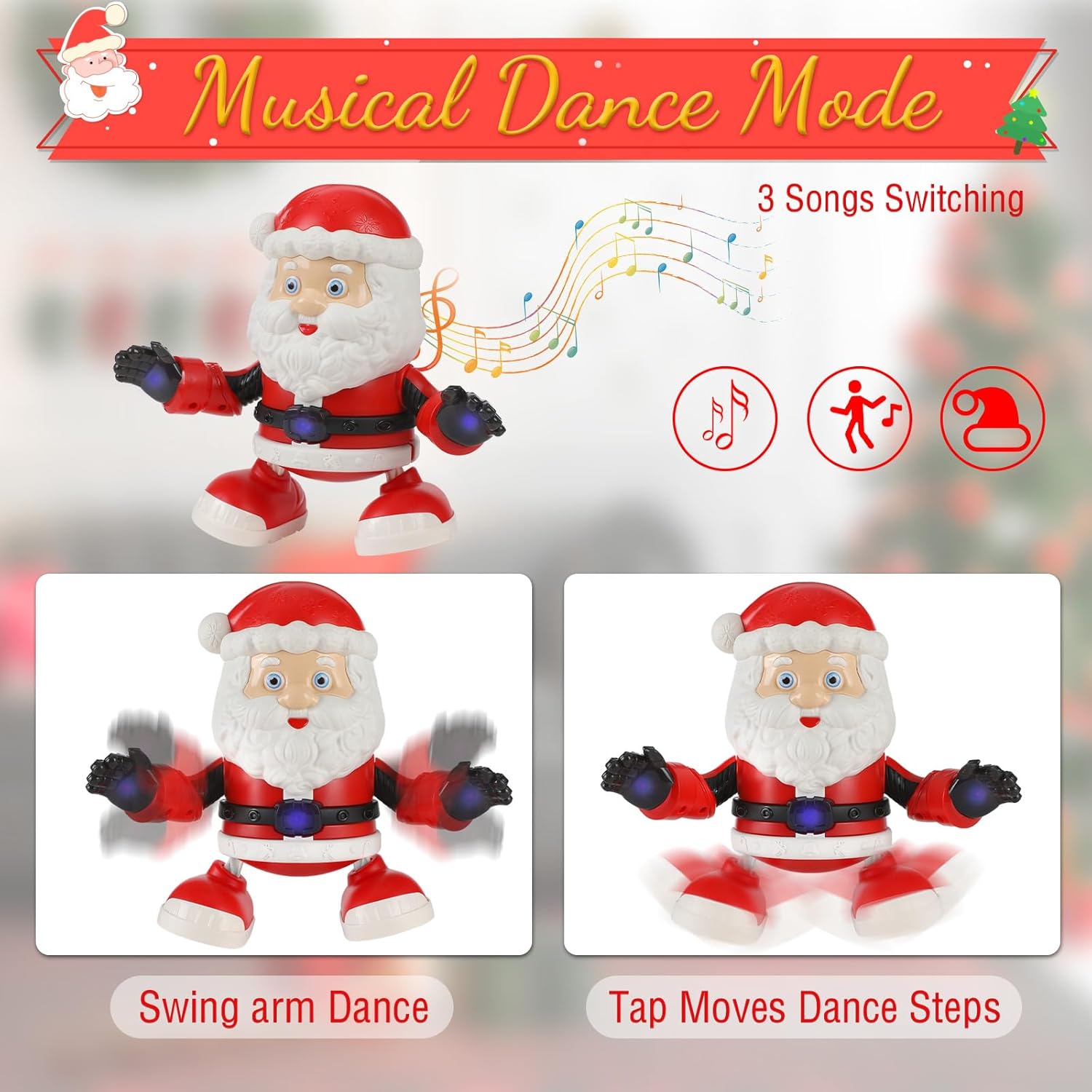Χριστουγεννιάτικο Παιχνίδι Άγιος Βασίλης που Χορεύει με Μουσική Χριστουγεννιάτικο Παιχνίδι Άγιος Βασίλης που Χορεύει με Μουσική