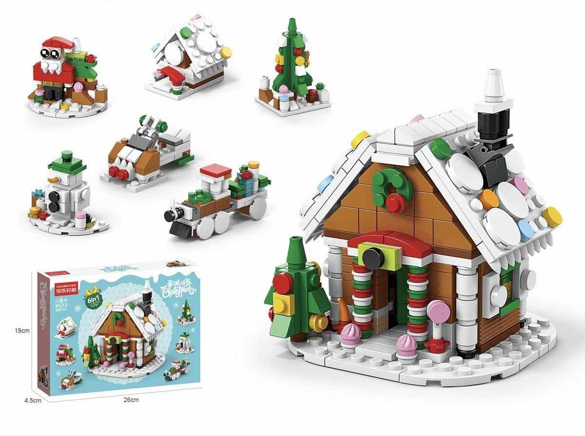 Χριστουγεννιάτικο Παιχνίδι - Τουβλάκια DIY Gingerbread House Set – Σπίτι 6 σε 1 για παιδιά – 307 τμχ Χριστουγεννιάτικο Παιχνίδι - Τουβλάκια DIY Gingerbread House Set – Σπίτι 6 σε 1 για παιδιά – 307 τμχ