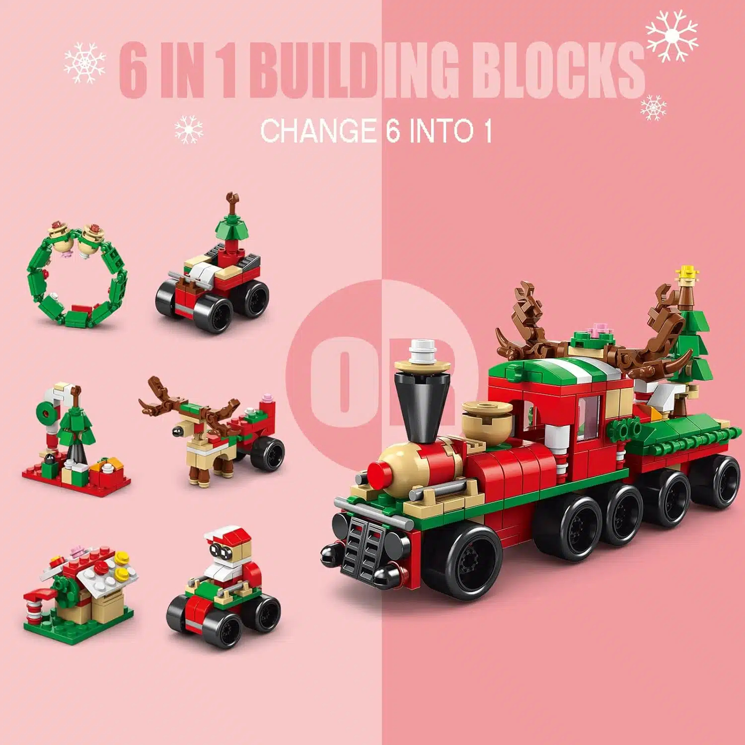 Χριστουγεννιάτικο Παιχνίδι - Τουβλάκια DIY Τρενάκι 6 σε 1 για παιδιά – 270τμχ Χριστουγεννιάτικο Παιχνίδι - Τουβλάκια DIY Τρενάκι 6 σε 1 για παιδιά – 270τμχ