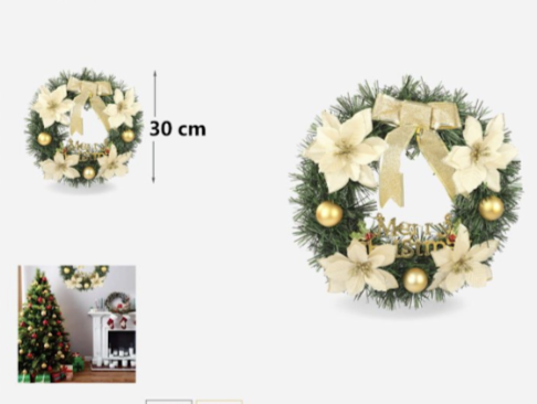 Χριστουγεννιάτικο Στεφάνι 30cm με Χρυσά Στολίδια και Λουλούδια – Πολυτελής Διακόσμηση Εσωτερικού Χώρου Χριστουγεννιάτικο Στεφάνι 30cm με Χρυσά Στολίδια και Λουλούδια – Πολυτελής Διακόσμηση Εσωτερικού Χώρου