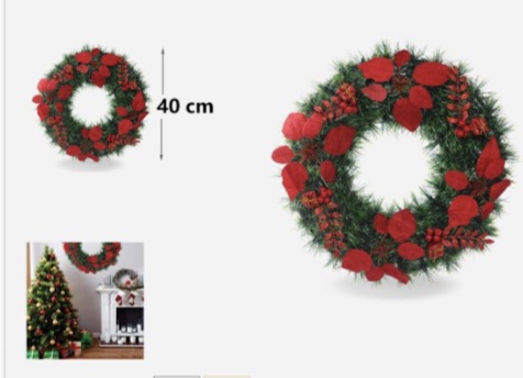 Χριστουγεννιάτικο Στεφάνι 40cm με Κόκκινα Λουλούδια και Μούρα – Πολυτελής Διακόσμηση Εσωτερικού Χώρου Χριστουγεννιάτικο Στεφάνι 40cm με Κόκκινα Λουλούδια και Μούρα – Πολυτελής Διακόσμηση Εσωτερικού Χώρου