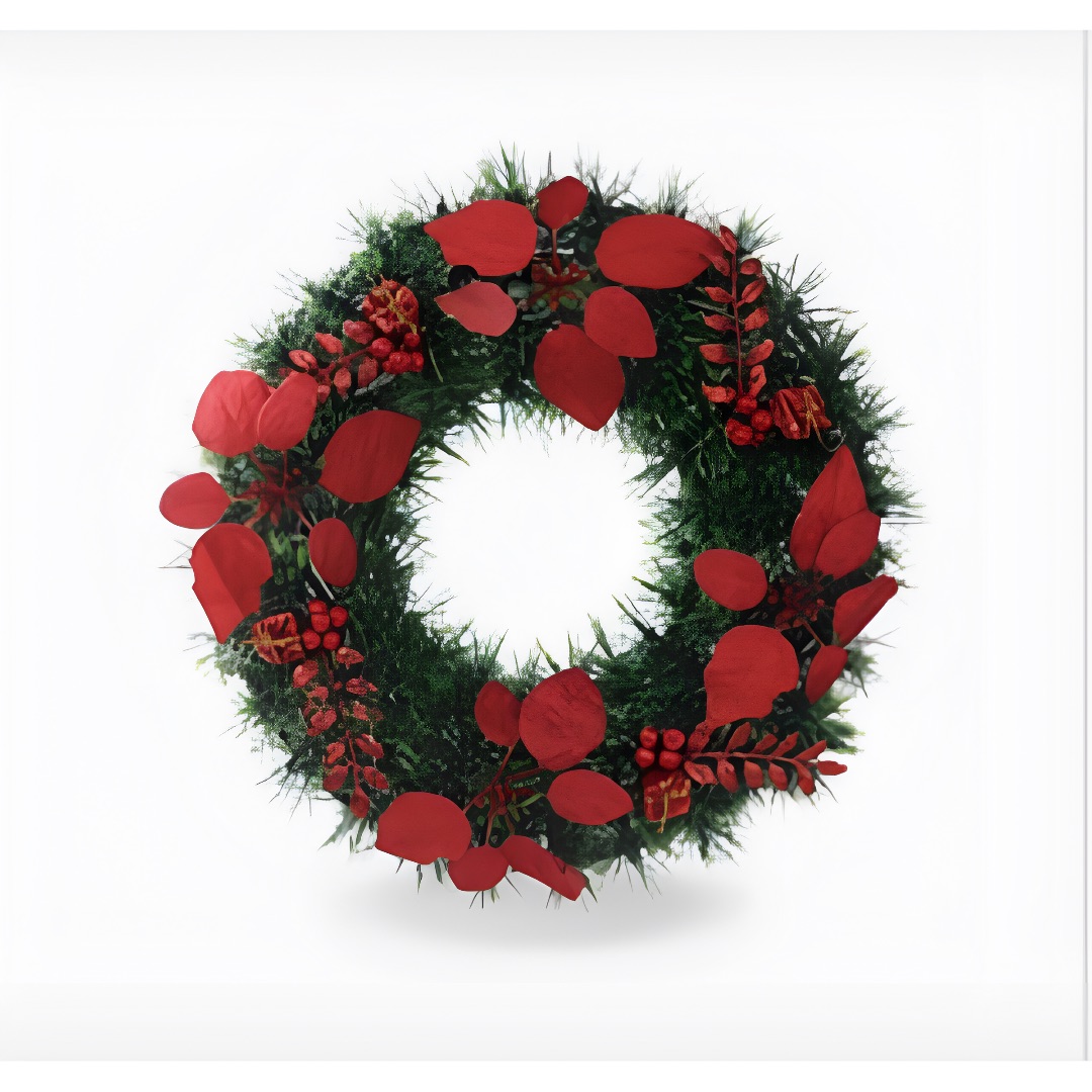 Χριστουγεννιάτικο Στεφάνι 40cm με Κόκκινα Λουλούδια και Μούρα – Πολυτελής Διακόσμηση Εσωτερικού Χώρου Χριστουγεννιάτικο Στεφάνι 40cm με Κόκκινα Λουλούδια και Μούρα – Πολυτελής Διακόσμηση Εσωτερικού Χώρου