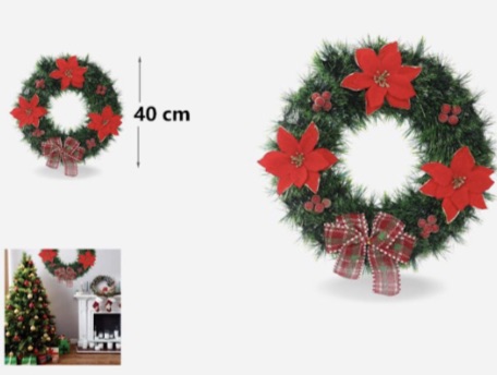Χριστουγεννιάτικο Στεφάνι 40cm με Κόκκινα Λουλούδια – Πολυτελής Διακόσμηση Εσωτερικού Χώρου Χριστουγεννιάτικο Στεφάνι 40cm με Κόκκινα Λουλούδια – Πολυτελής Διακόσμηση Εσωτερικού Χώρου
