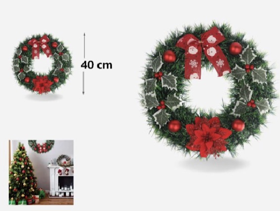 Χριστουγεννιάτικο Στεφάνι 40cm με Κόκκινα Στολίδια και Γκι – Πολυτελής Διακόσμηση Εσωτερικού Χώρου Χριστουγεννιάτικο Στεφάνι 40cm με Κόκκινα Στολίδια και Γκι – Πολυτελής Διακόσμηση Εσωτερικού Χώρου