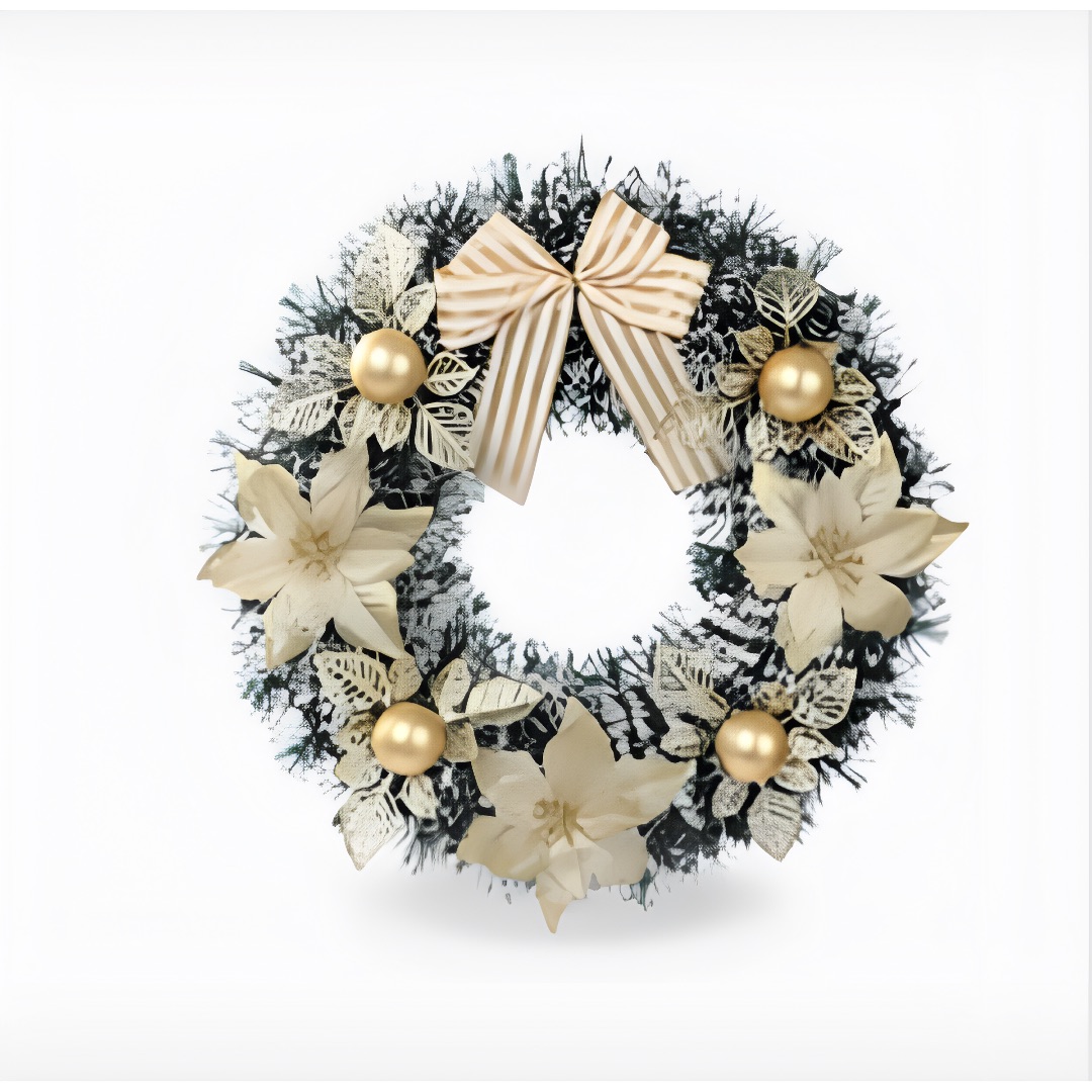 Χριστουγεννιάτικο Στεφάνι 40cm με Χρυσά Λουλούδια – Πολυτελής Διακόσμηση Εσωτερικού Χώρου Χριστουγεννιάτικο Στεφάνι 40cm με Χρυσά Λουλούδια – Πολυτελής Διακόσμηση Εσωτερικού Χώρου