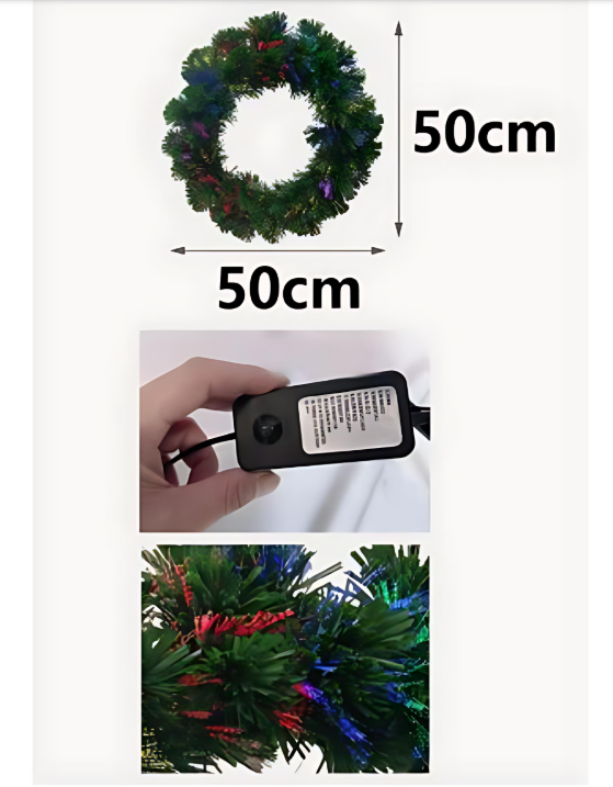 Χριστουγεννιάτικο Στεφάνι με LED RGB Φως 50cm – Διακοσμητικό Στεφάνι για Πόρτα, Τζάκι και Τοίχο Χριστουγεννιάτικο Στεφάνι με LED RGB Φως 50cm – Διακοσμητικό Στεφάνι για Πόρτα, Τζάκι και Τοίχο