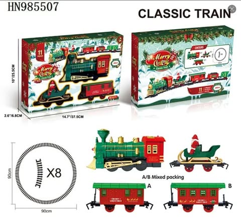 Χριστουγεννιάτικο Τρενάκι με Κίνηση και Μουσική Σετ 11 Τεμαχίων Χριστουγεννιάτικο Τρενάκι με Κίνηση και Μουσική Σετ 11 Τεμαχίων