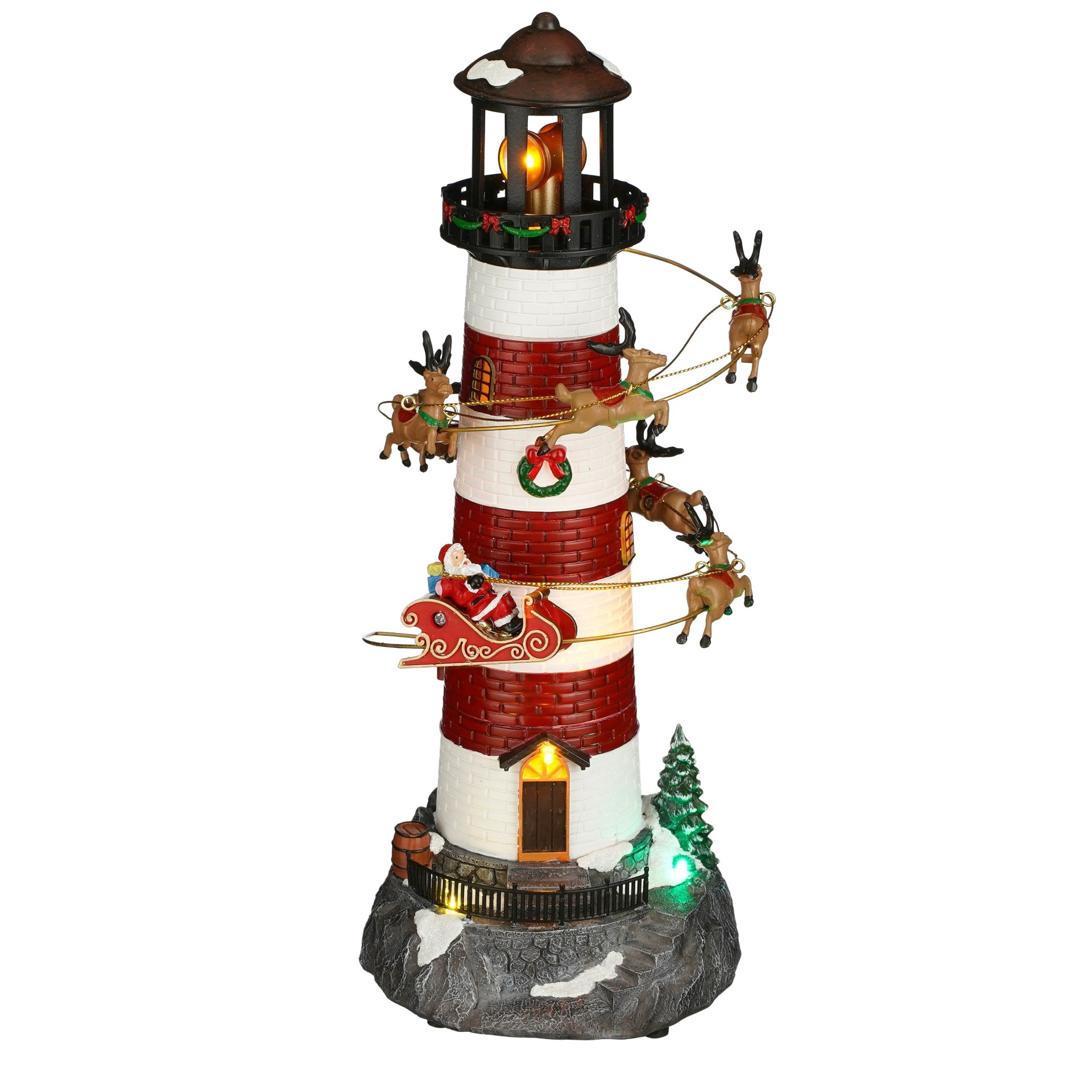Χριστουγεννιάτικος Φάρος με Κινούμενους Ταράνδους, LED Φωτισμό & Μουσική Χριστουγεννιάτικος Φάρος με Κινούμενους Ταράνδους, LED Φωτισμό & Μουσική
