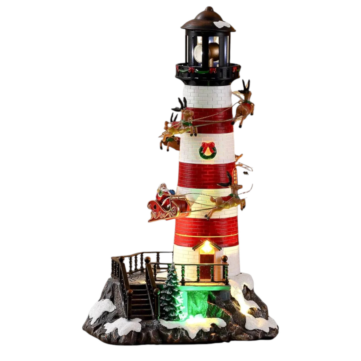 Χριστουγεννιάτικος Φάρος με Κινούμενους Ταράνδους, LED Φωτισμό & Μουσική Χριστουγεννιάτικος Φάρος με Κινούμενους Ταράνδους, LED Φωτισμό & Μουσική