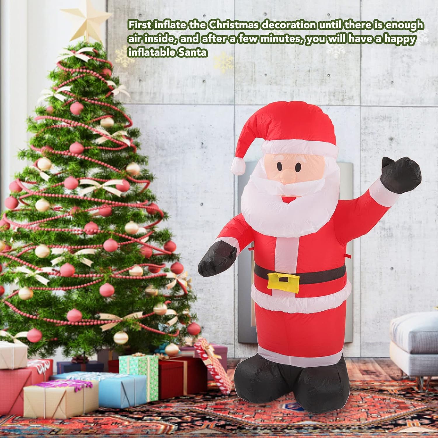 Χριστουγεννιάτικος Φουσκωτός Άγιος Βασίλης Φωτιζόμενος με LED 120cm Χριστουγεννιάτικος Φουσκωτός Άγιος Βασίλης Φωτιζόμενος με LED 120cm