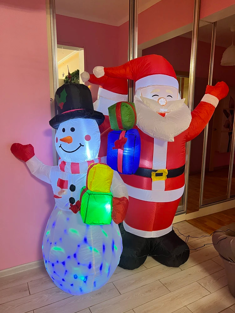 Χριστουγεννιάτικος Φουσκωτός Άγιος Βασίλης με Δώρα Φωτιζόμενος με LED 180cm Χριστουγεννιάτικος Φουσκωτός Άγιος Βασίλης με Δώρα Φωτιζόμενος με LED 180cm