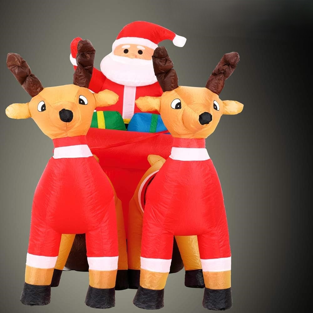 Χριστουγεννιάτικος Φουσκωτός Φωτιζόμενος Άγιος Βασίλης με Έλκηθρο και Ταράνδους 240 cm Χριστουγεννιάτικος Φουσκωτός Φωτιζόμενος Άγιος Βασίλης με Έλκηθρο και Ταράνδους 240 cm