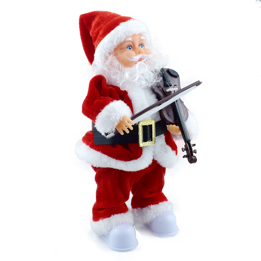 Χριστουγεννιάτικος Μουσικός Άγιος Βασίλης που παίζει Βιολί 25cm με Κίνηση και LED Φως Χριστουγεννιάτικος Μουσικός Άγιος Βασίλης που παίζει Βιολί 25cm με Κίνηση και LED Φως