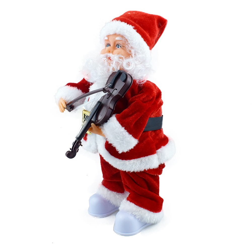 Χριστουγεννιάτικος Μουσικός Άγιος Βασίλης που παίζει Βιολί 25cm με Κίνηση και LED Φως Χριστουγεννιάτικος Μουσικός Άγιος Βασίλης που παίζει Βιολί 25cm με Κίνηση και LED Φως