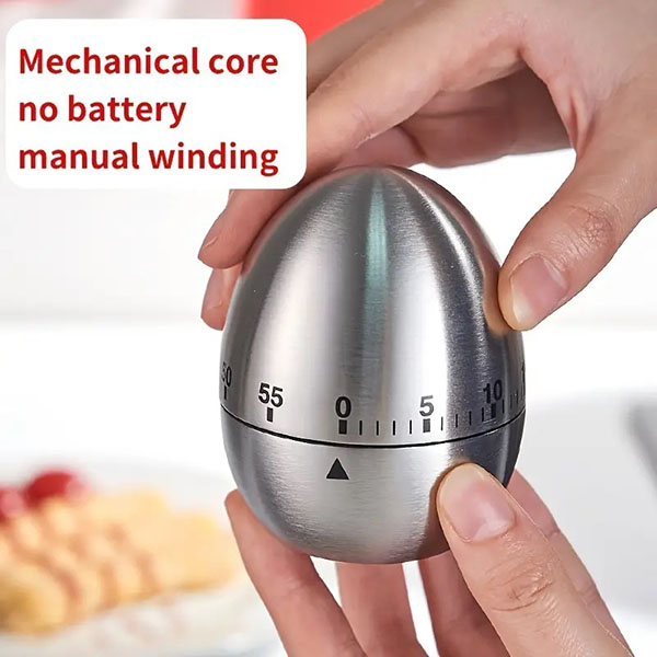 Χρονοδιακόπτης Αντίστροφης Μέτρησης για την Κουζίνα σε Σχήμα Αβγού Μεταλλικός 6.1χ6.1χ7.5cm Χρονοδιακόπτης Αντίστροφης Μέτρησης για την Κουζίνα σε Σχήμα Αβγού Μεταλλικός 6.1χ6.1χ7.5cm